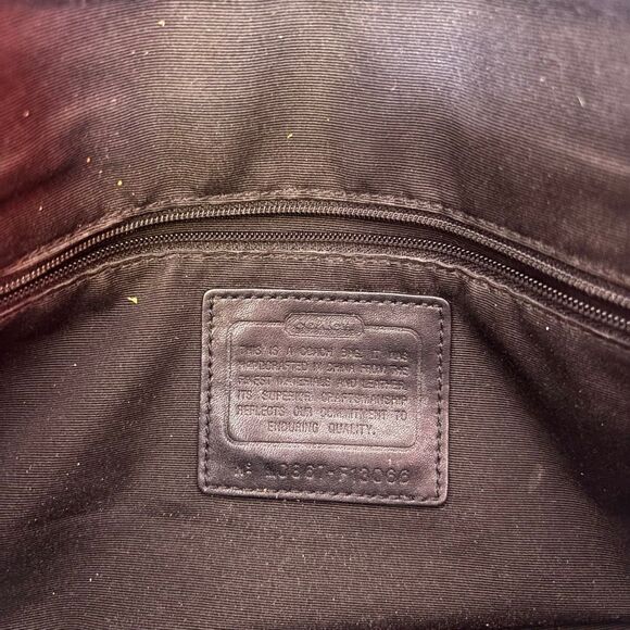 Coach Hampton Black and Grey Monogram Black Leather Shoulder Purse - Picture 8 of 8